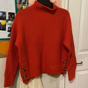 MADEWELL RED MOCK-NECK SWEATER